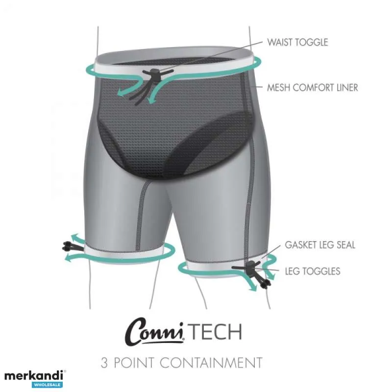 PANTALONES CORTOS DE BAñO PARA INCONTINENCIA BLACK GEO CONNI PARA ADULTOS  TRAJES DE BAñO