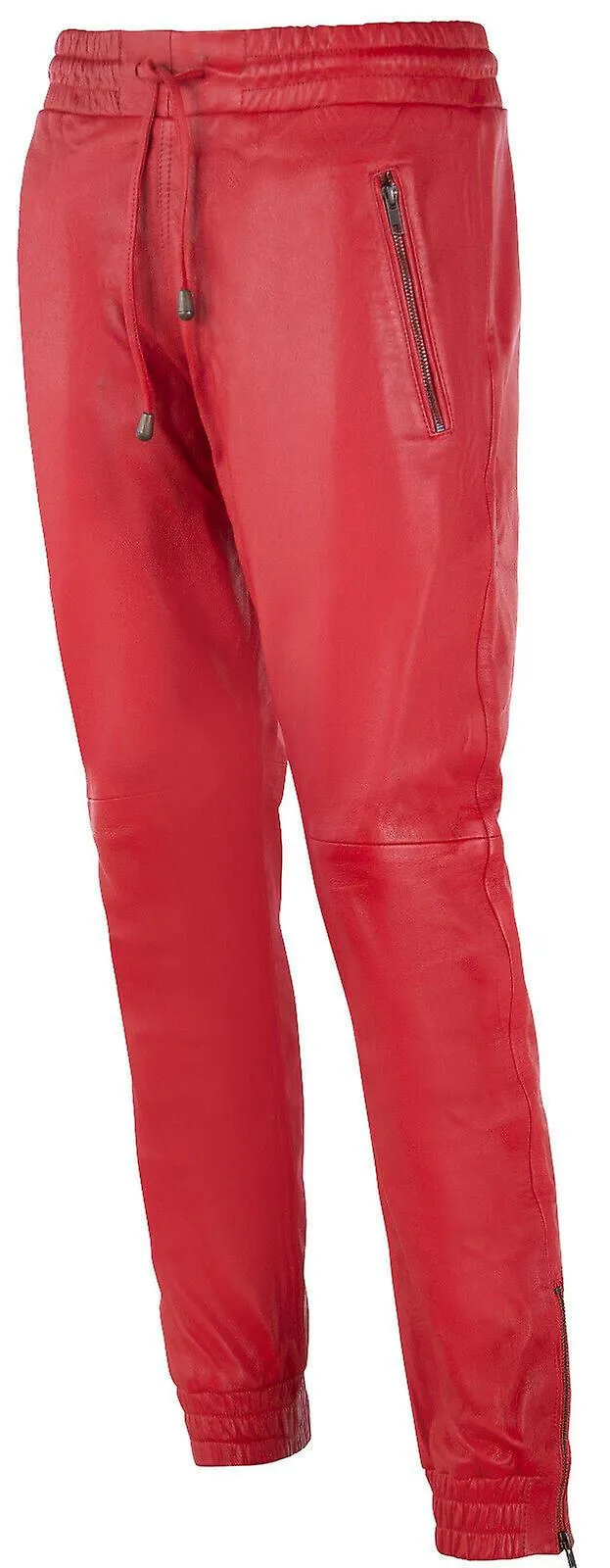 Pantalones de cuero para hombre Pantalones rojos Jogging Bottom