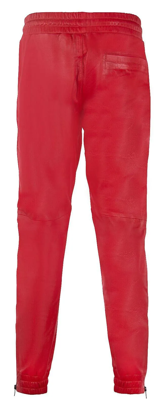 Pantalones de cuero para hombre Pantalones rojos Jogging Bottom