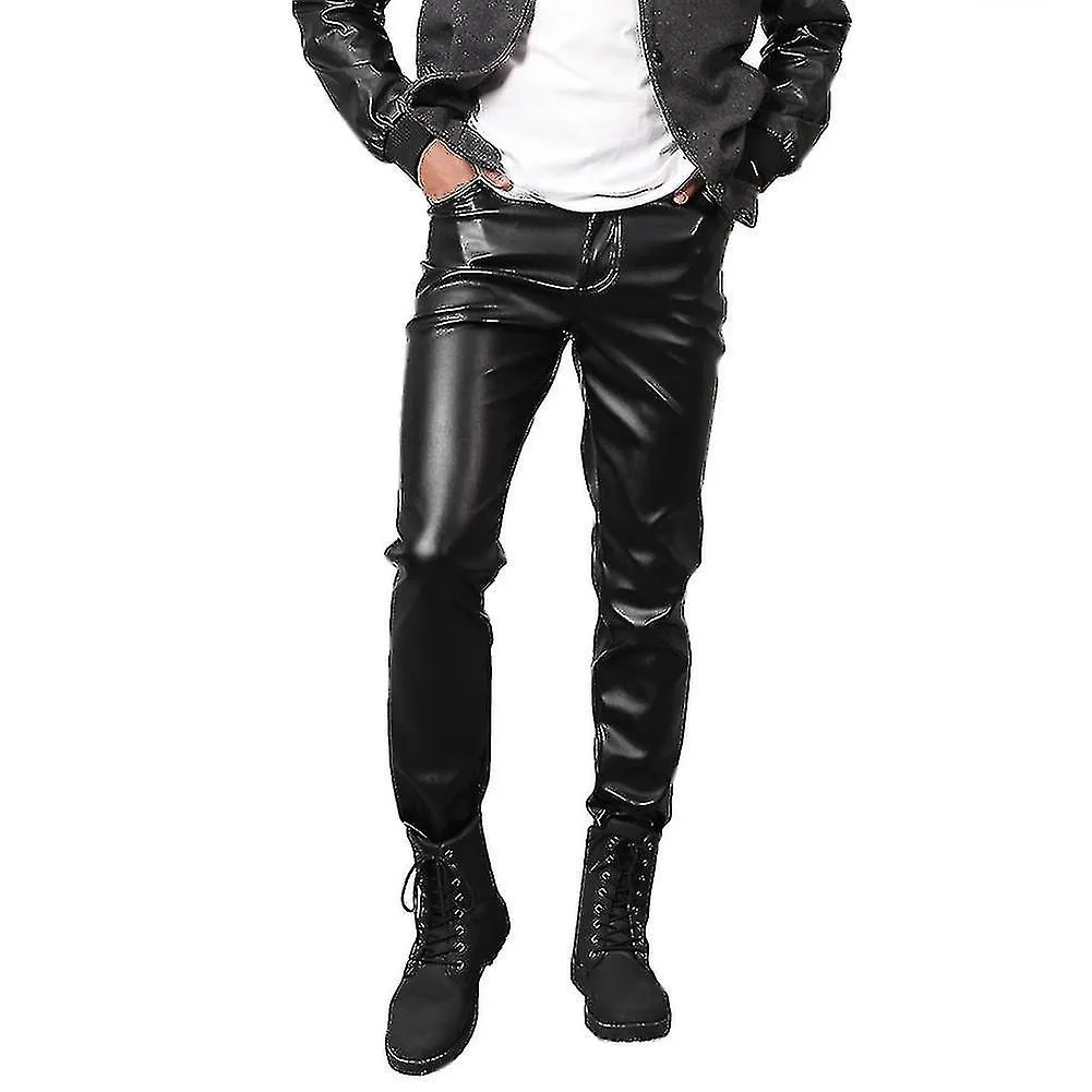 Pantalones de cuero resistentes a la humedad Slim slim para hombres, pantalones de cuero de alto rendimiento