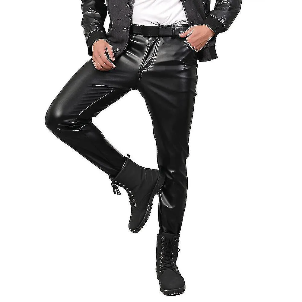 Pantalones de cuero resistentes a la humedad Slim slim para hombres, pantalones de cuero de alto rendimiento