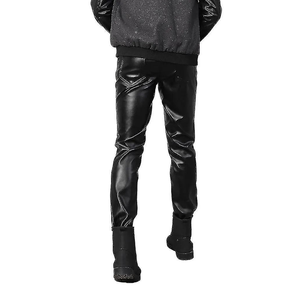 Pantalones de cuero resistentes a la humedad Slim slim para hombres, pantalones de cuero de alto rendimiento