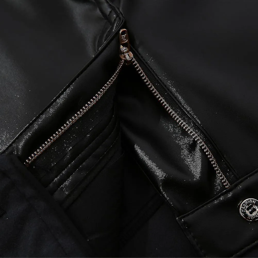 Pantalones de cuero resistentes a la humedad Slim slim para hombres, pantalones de cuero de alto rendimiento
