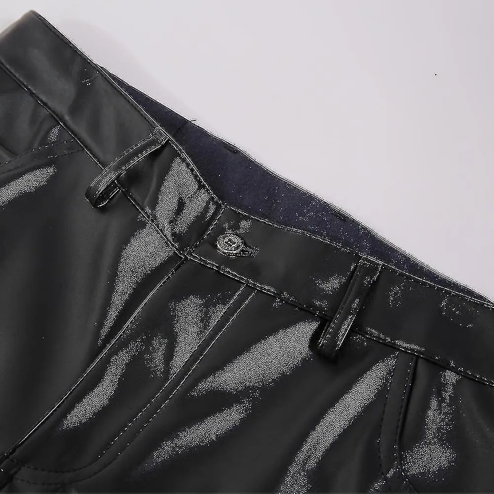 Pantalones de cuero resistentes a la humedad Slim slim para hombres, pantalones de cuero de alto rendimiento