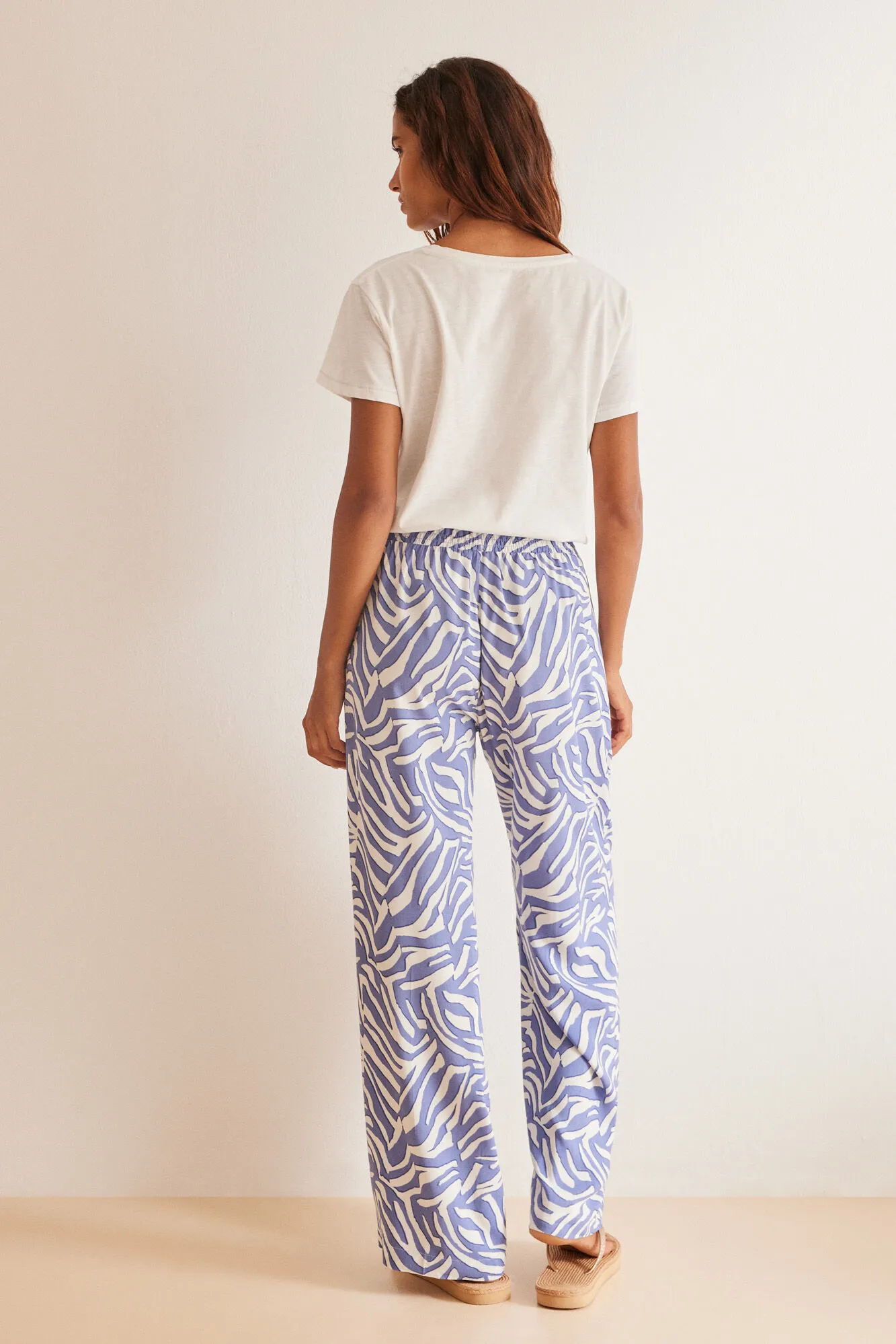 Pantalones estampado cebra azul