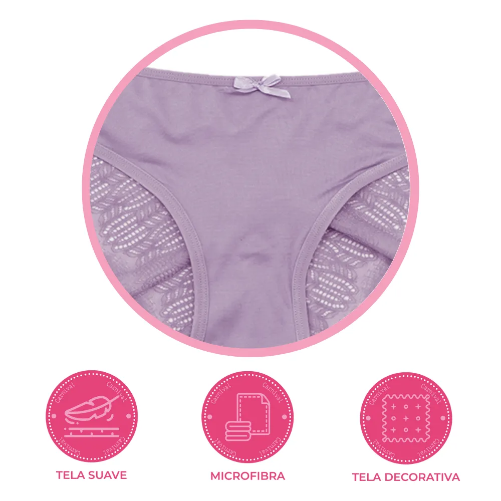 Panty coordinable corte hipster con puente de algodón morado 74264 Carnival
