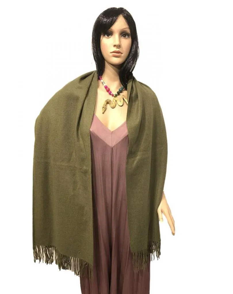PAÑUELOS VERDE CAZA CHAL Y PASHMINA MUY CALIDOS Y ELEGANTES