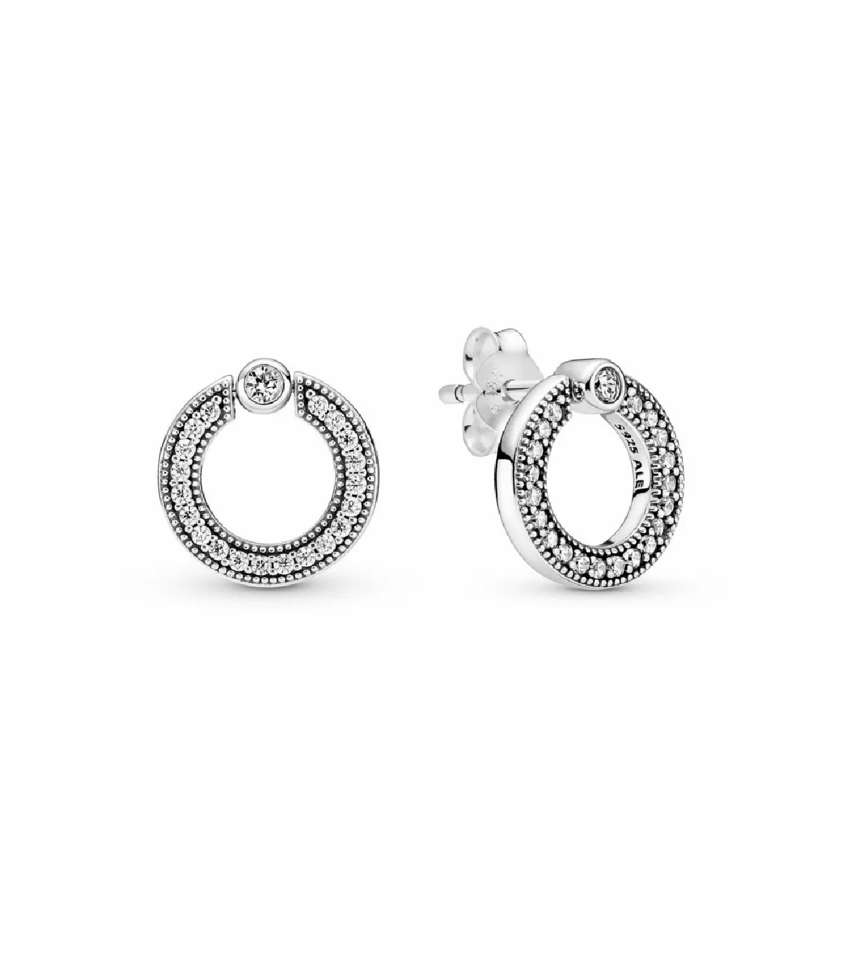PENDIENTE PANDORA CíRCULO REVERSIBLE EN PAVé &LOGO  299486C01