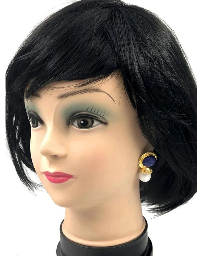 PENDIENTES ELEGANTES CON PERLAS Y PIEDRA AZUL LAPISLAZULI