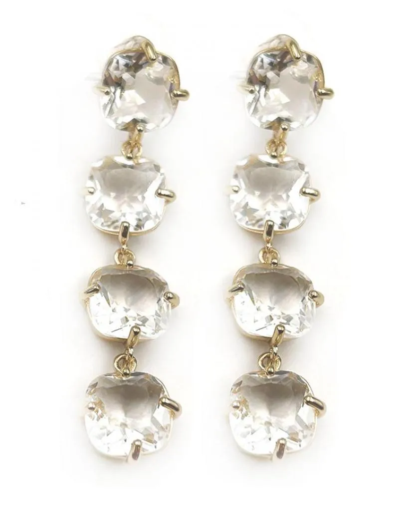 PENDIENTES LARGOS DE CRISTAL MUY ELEGANTES ALTA CALIDAD PARA BODAS