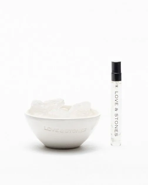 Piedras difusoras Love & Stones Raw Energy Crystal Ceramic Diffuser Blanco