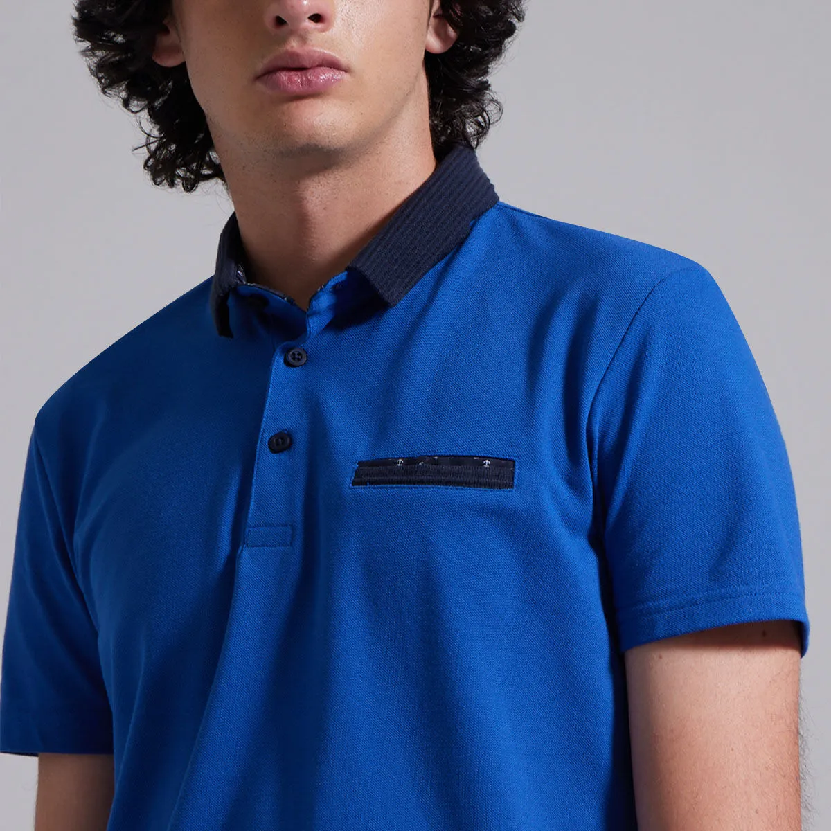 Polo Cuello Tejido Para Hombre
