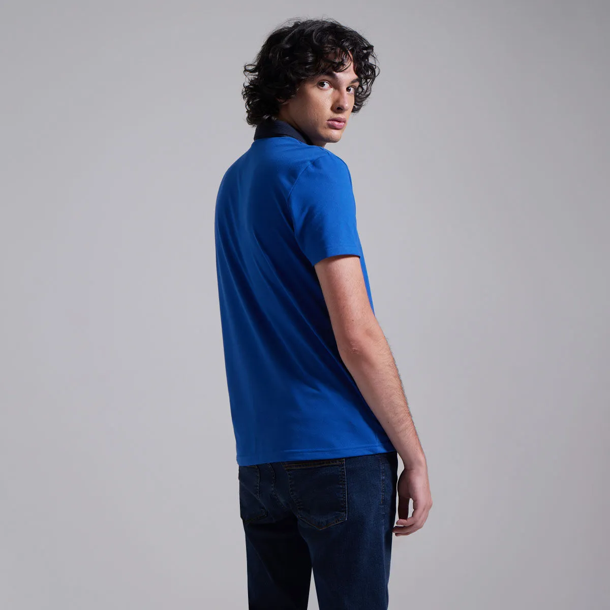 Polo Cuello Tejido Para Hombre