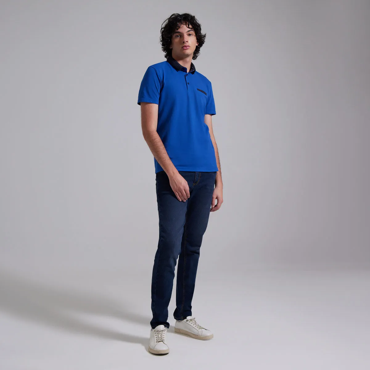 Polo Cuello Tejido Para Hombre