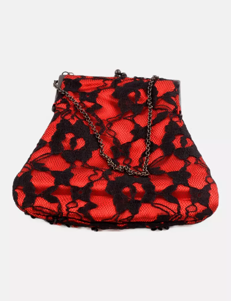 Promod Bolso de mano encaje rojo