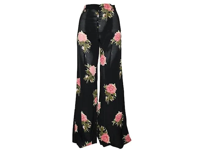 Reformation Pantalones anchos de viscosa con estampado floral 