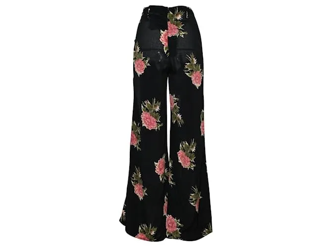 Reformation Pantalones anchos de viscosa con estampado floral 