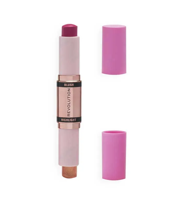 REVOLUTION  DúO DE COLORETE E ILUMINADOR EN STICK  HIGHLIGHTER SHINE