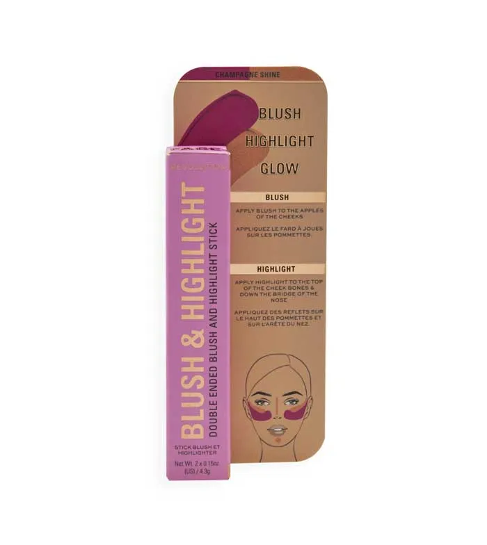 REVOLUTION  DúO DE COLORETE E ILUMINADOR EN STICK  HIGHLIGHTER SHINE