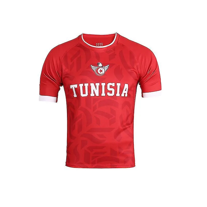 Ropa deportiva, Uniformes de fútbol, Camisetas de manga corta, Aficionados de la selección nacional animando camisetas Túnez