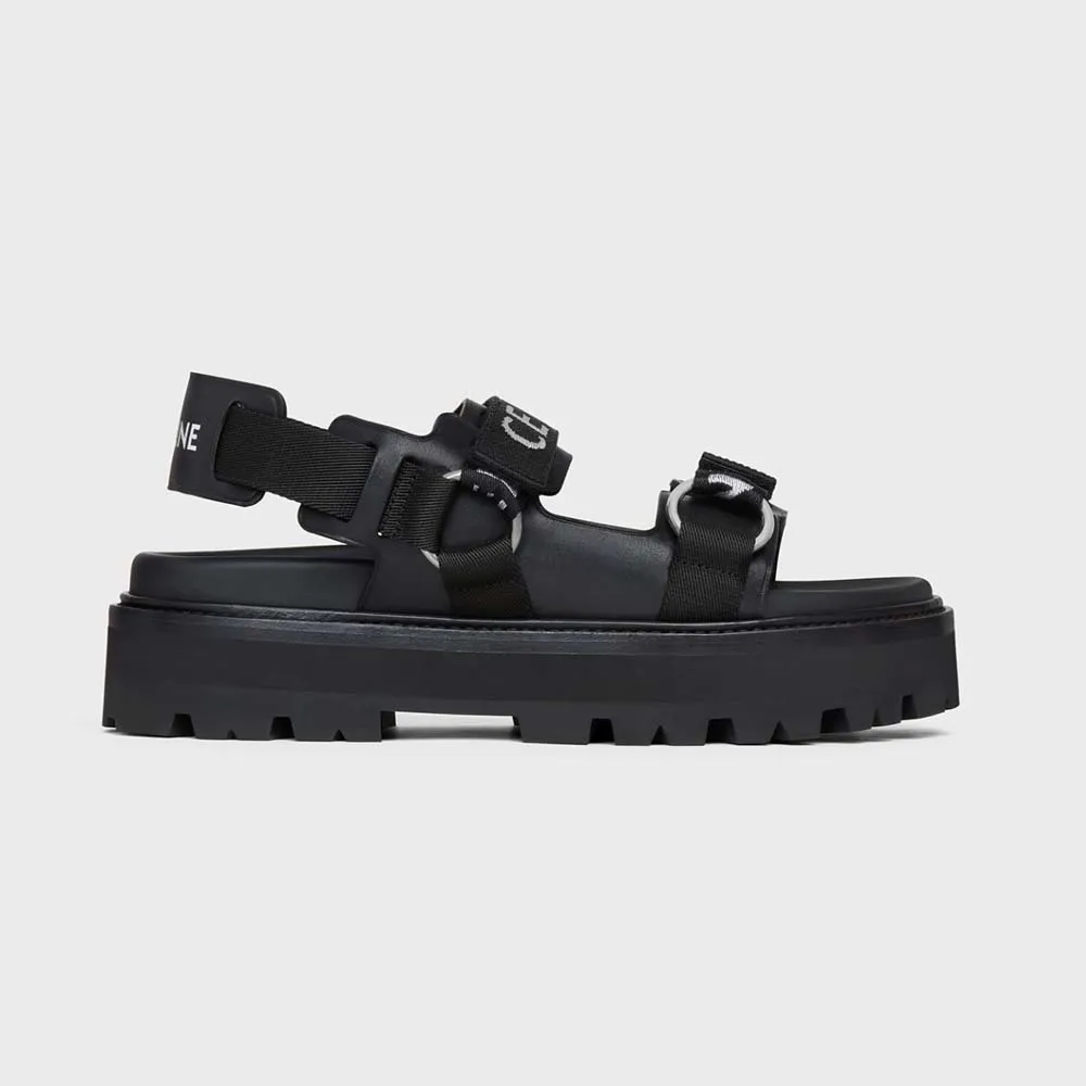 SANDALIA MUJER CELINE BULKY OUTDOOR EN PIEL DE TERNERANEGRO