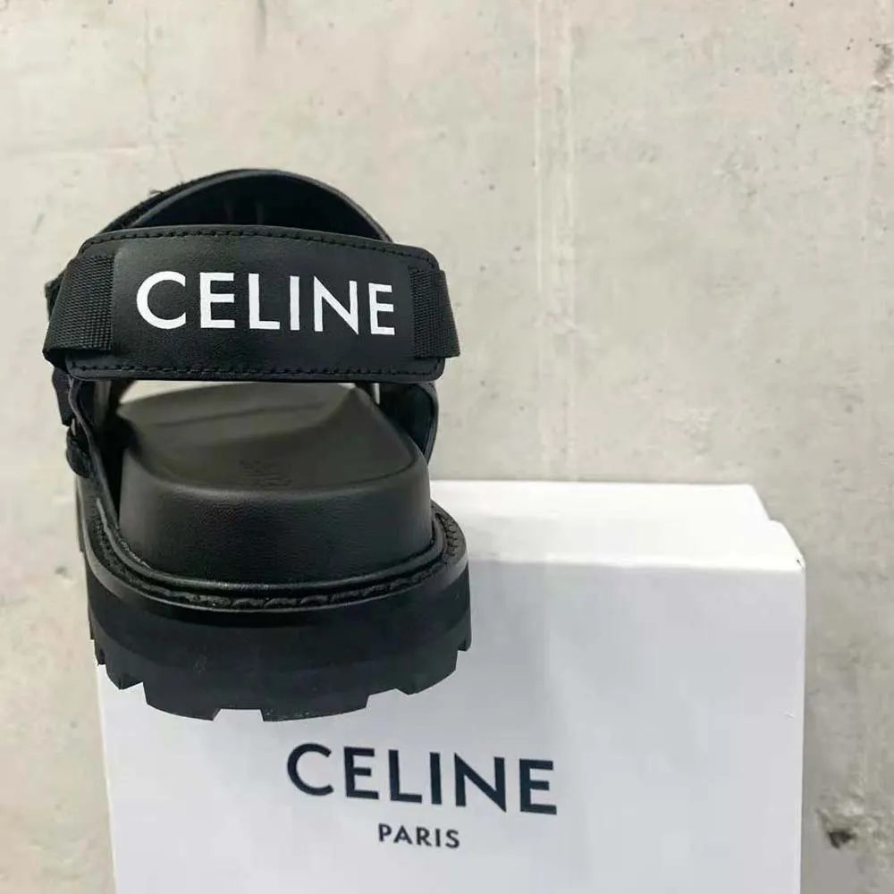SANDALIA MUJER CELINE BULKY OUTDOOR EN PIEL DE TERNERANEGRO