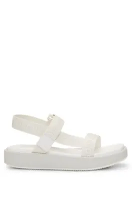Sandalias de tiras de la marca con logo apilado