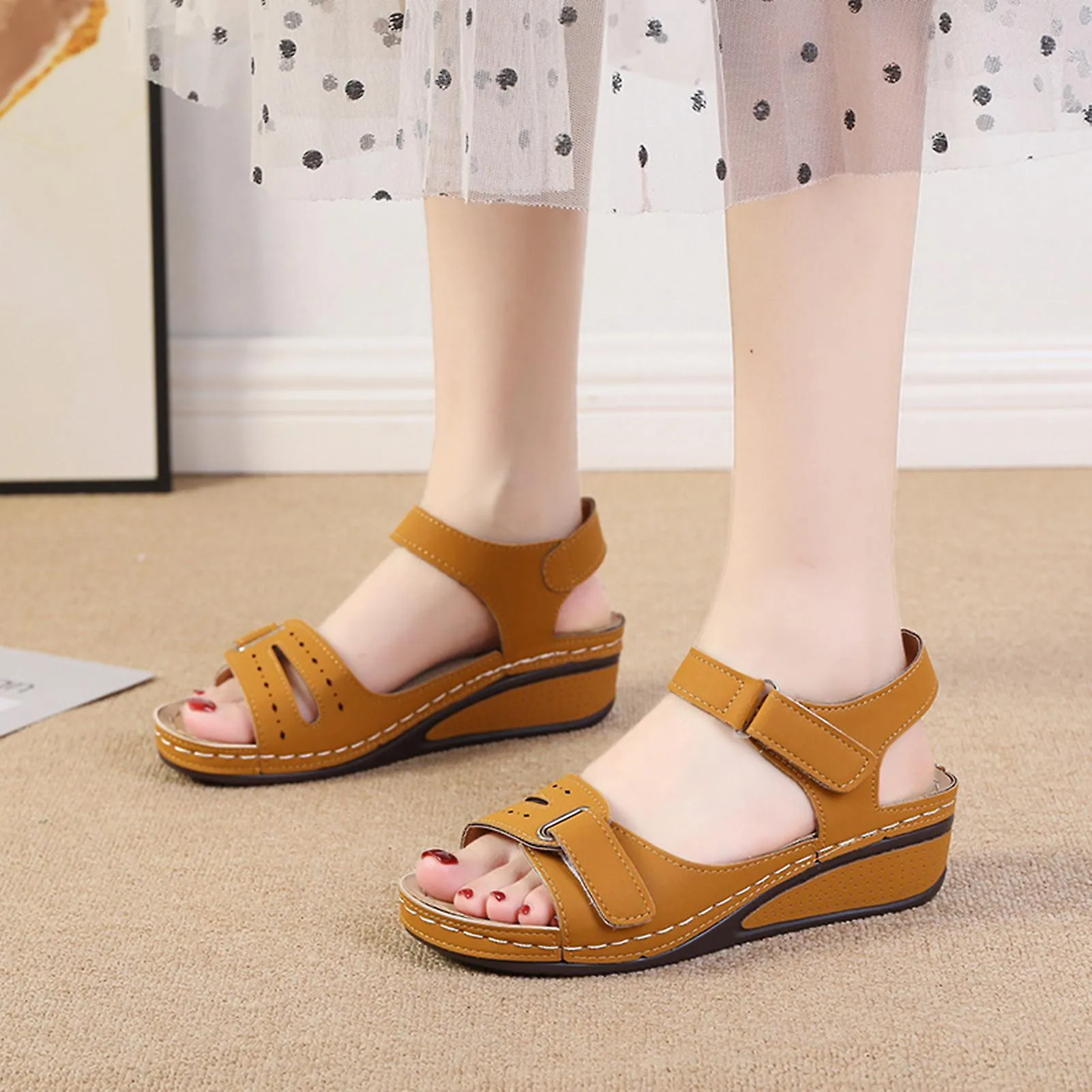 Sandalias Roma de caña baja con zapatos huecos sexys para la ceremonia de cumpleaños para adultos