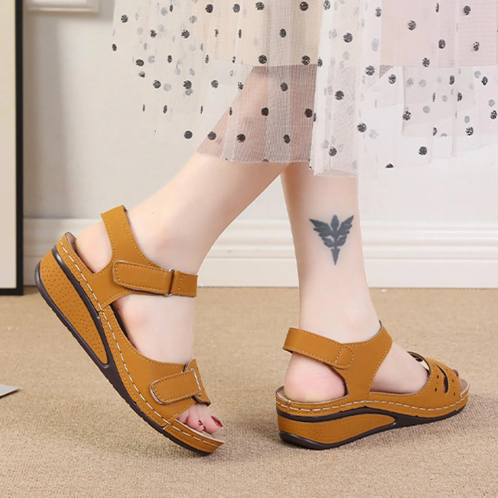 Sandalias Roma de caña baja con zapatos huecos sexys para la ceremonia de cumpleaños para adultos