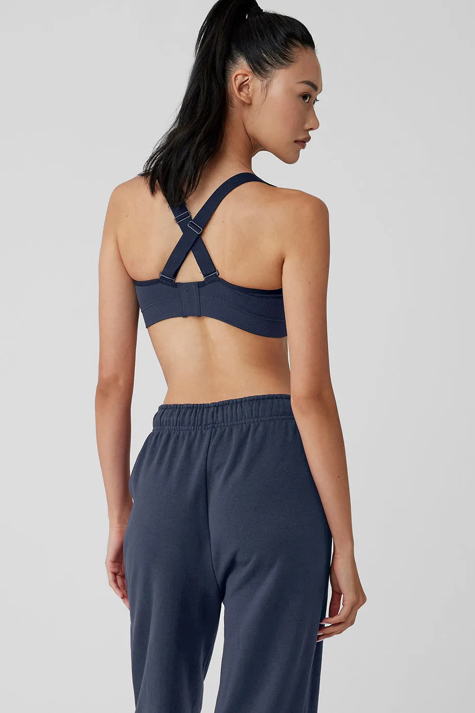SEAMLESS RIBBED FAVORITE BRA  NAVY