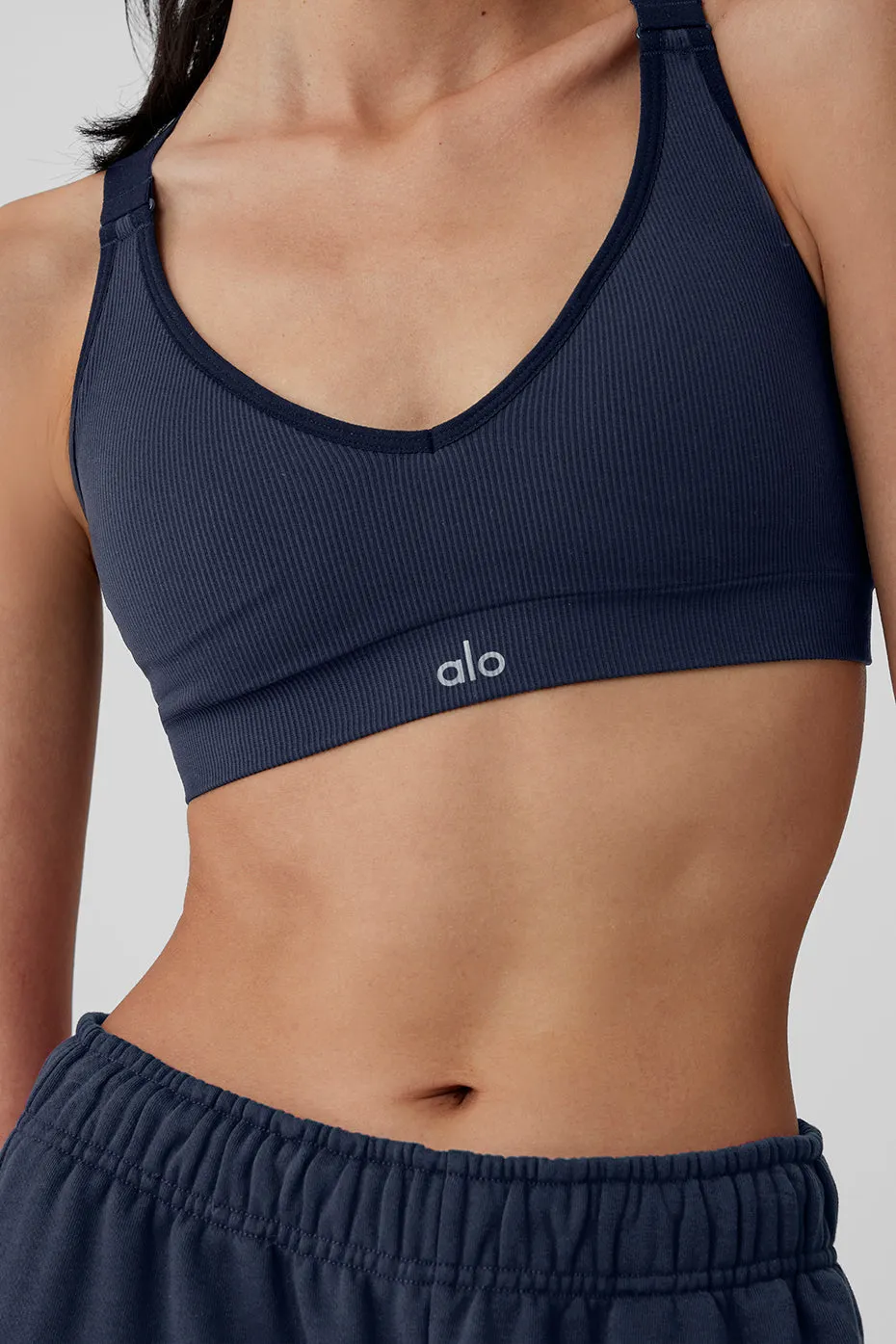 SEAMLESS RIBBED FAVORITE BRA  NAVY