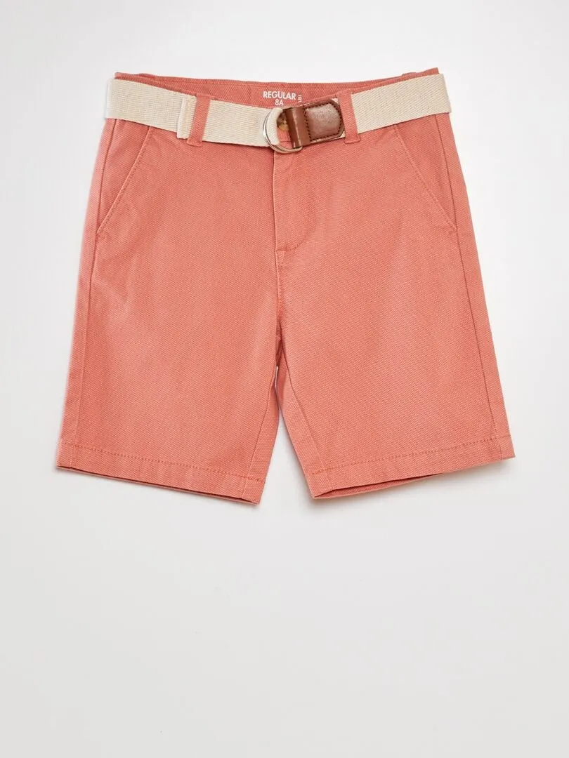 SHORT CHINO + CINTURóN  NARANJA