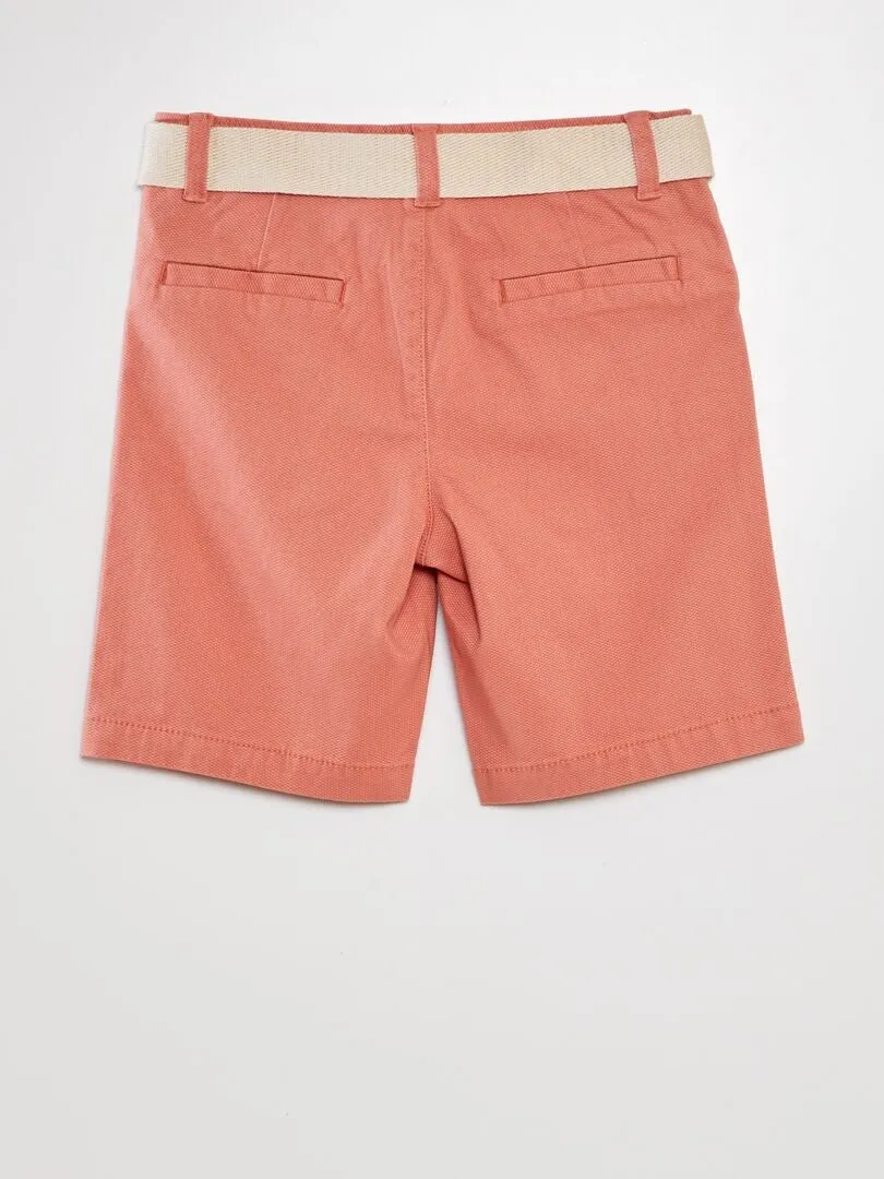 SHORT CHINO + CINTURóN  NARANJA