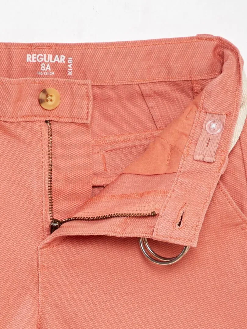 SHORT CHINO + CINTURóN  NARANJA
