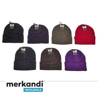 SOMBREROS DE PUNTO PARA ADULTOS  COLORES SURTIDOS 96PCS
