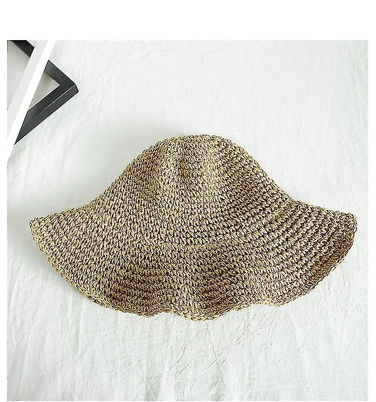 Sombreros de sol para mujer Sombrero de playa de verano de ala ancha para mujeres Sombrero de paja de viaje plegable