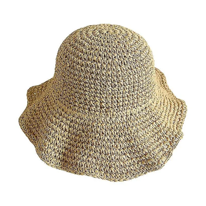 Sombreros de sol para mujer Sombrero de playa de verano de ala ancha para mujeres Sombrero de paja de viaje plegable