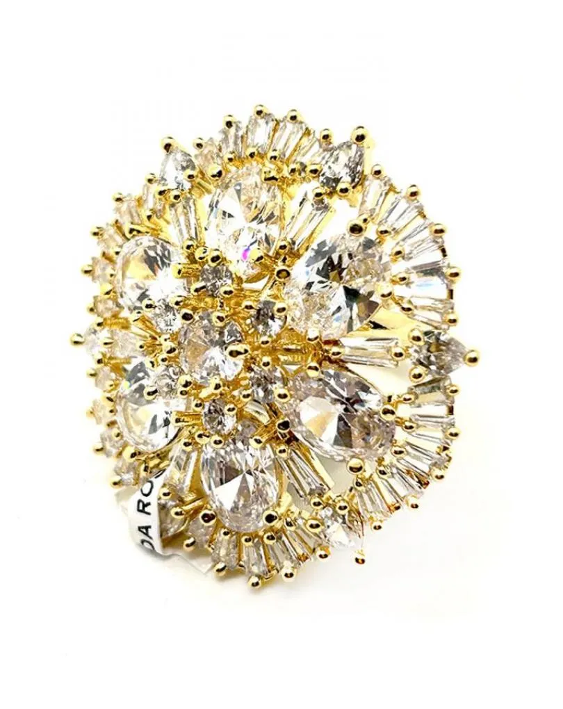 SORTIJAS ELEGANTES PARA BODAS ANILLO DE ROSETON CON CIRCON