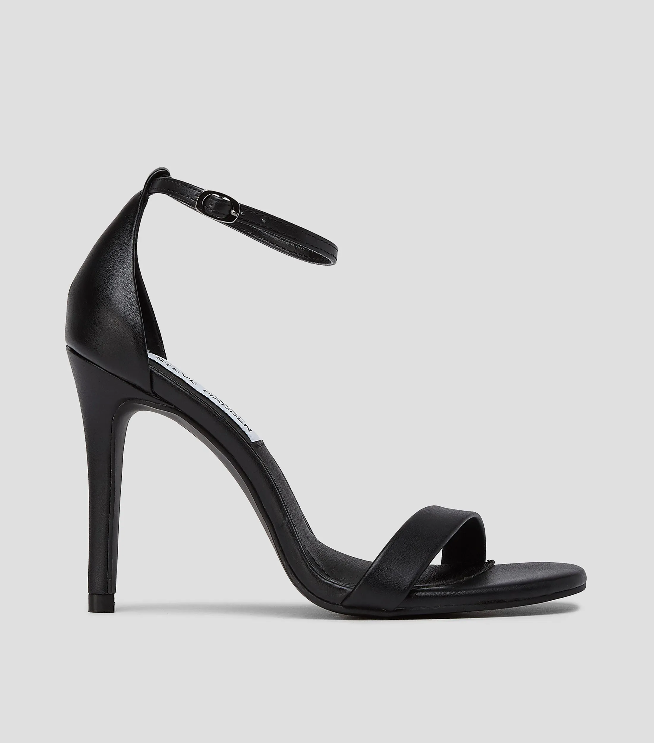 Steve Madden Sandalias negras con tacón alto de aguja Stecy Mujer