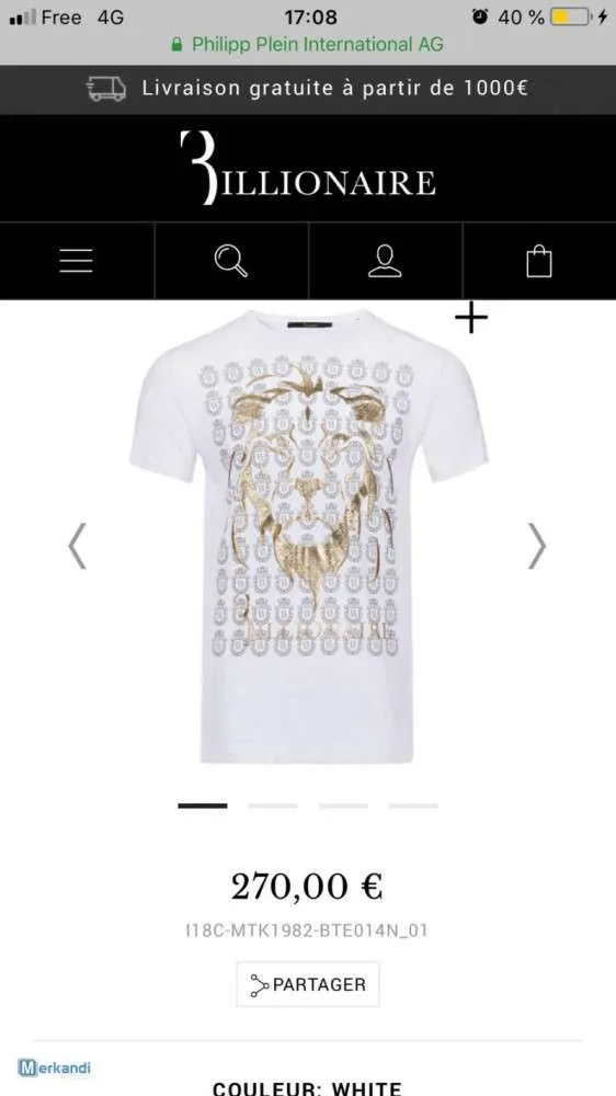 Stock de camisetas BILLIONAIRE