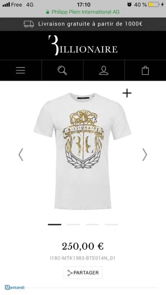 Stock de camisetas BILLIONAIRE
