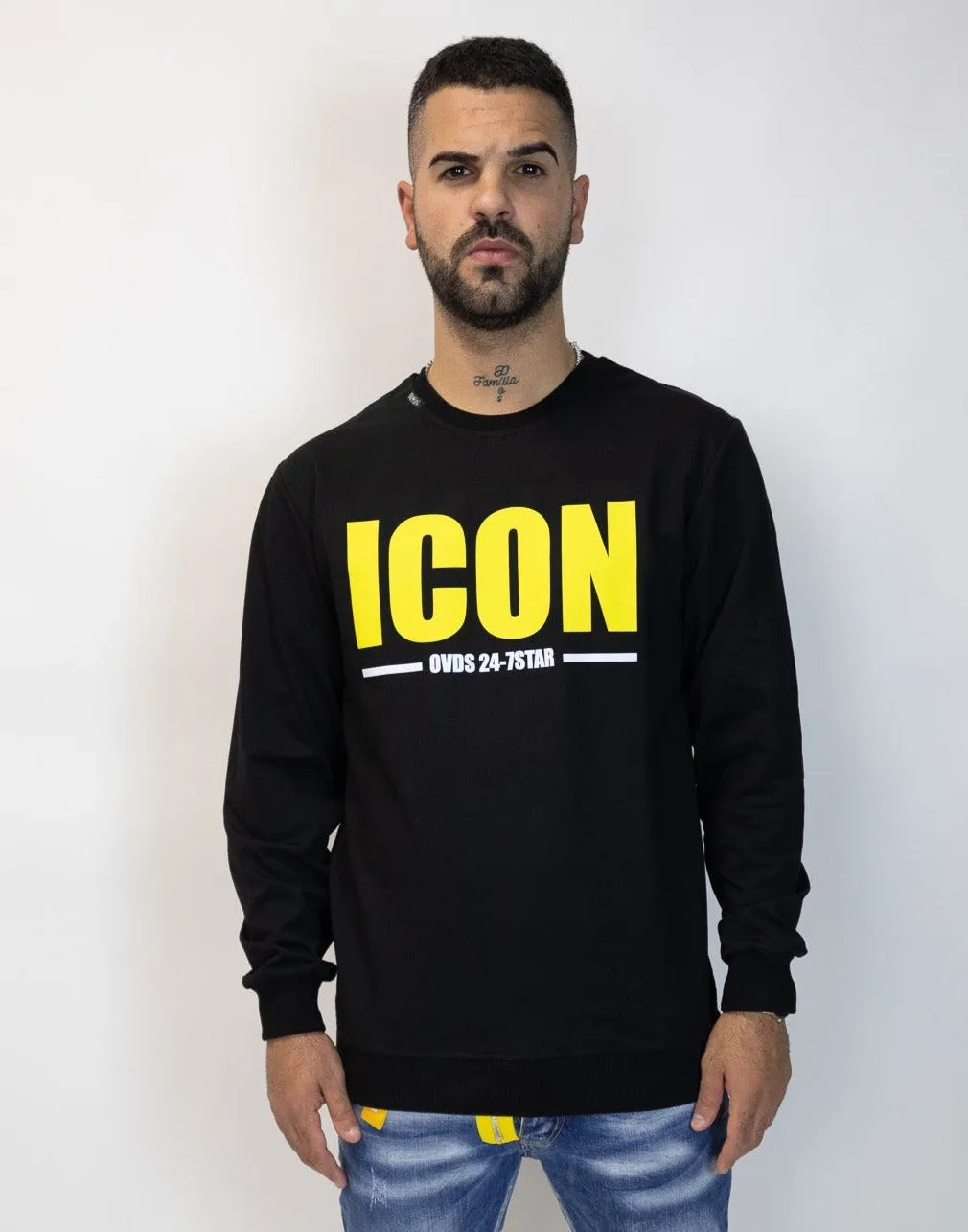 SUDADERA OVDS  21087STAR NEGRO
