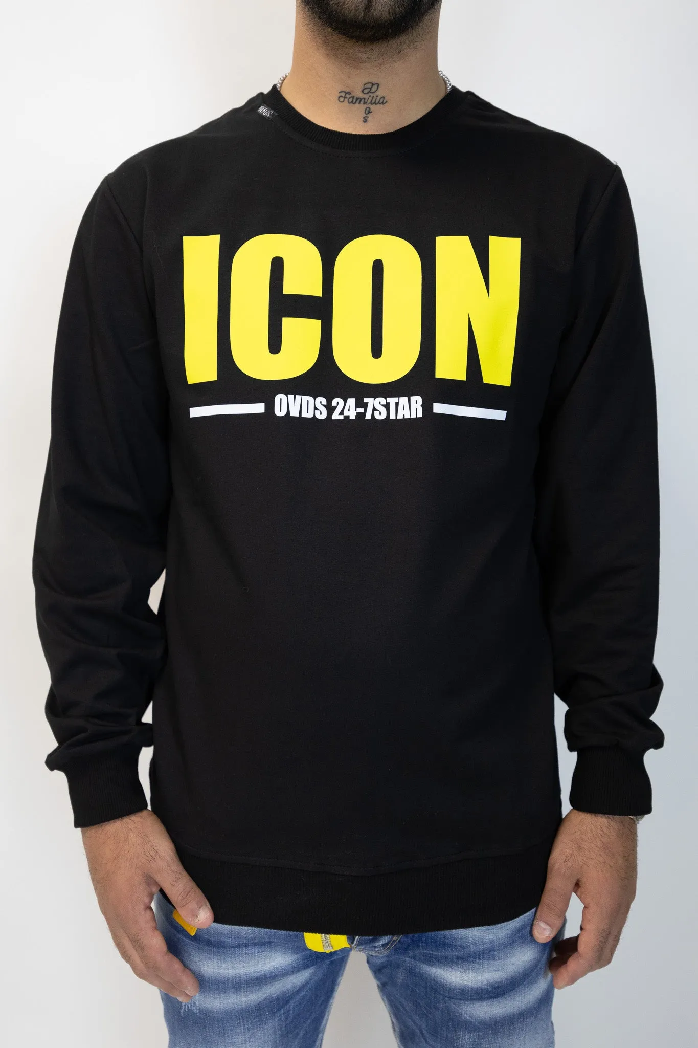 SUDADERA OVDS  21087STAR NEGRO