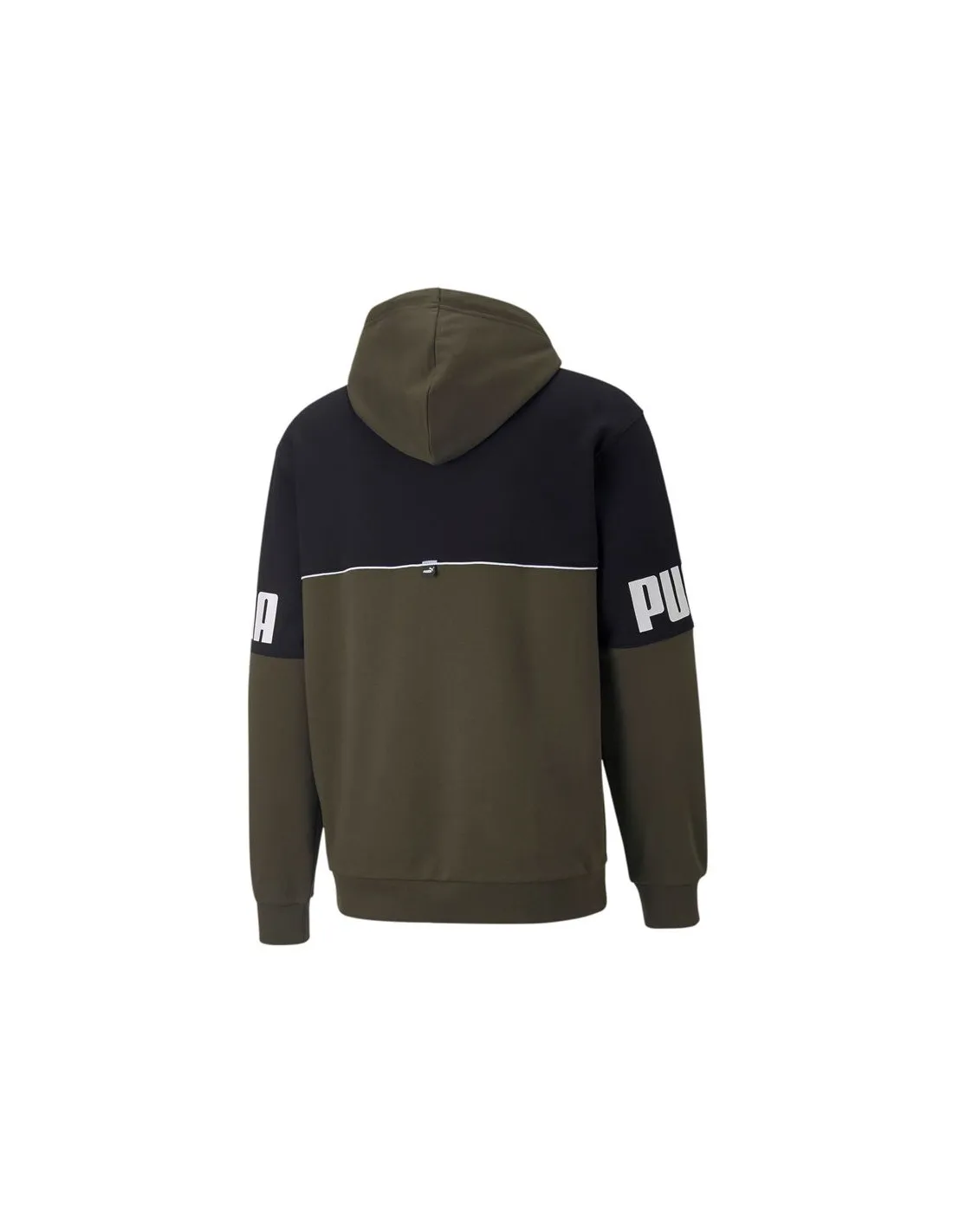 Sudadera Puma Power Colorblock Hoodie FL Hombre Green