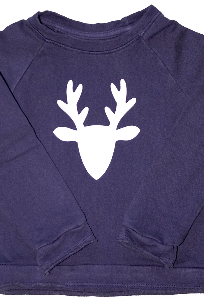 Sudadera Reno «Rodolfo» Niño/a Azul (Disponible también para adultos)