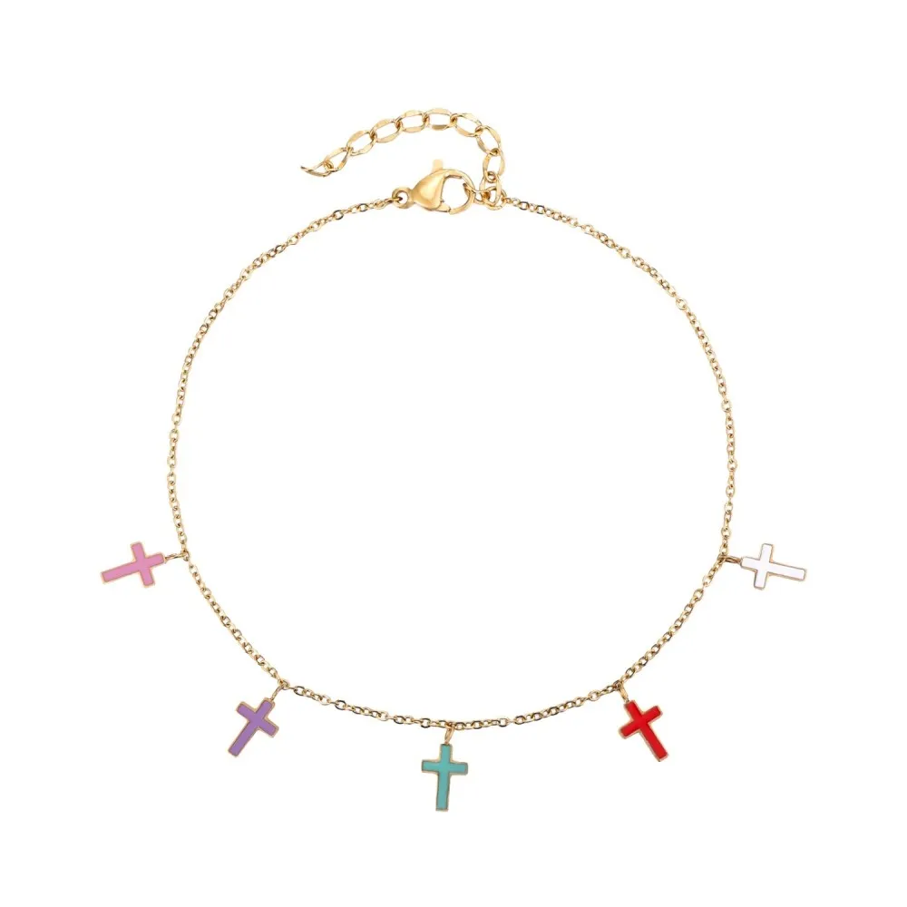 Tobillera Hanna Cruces Oro
