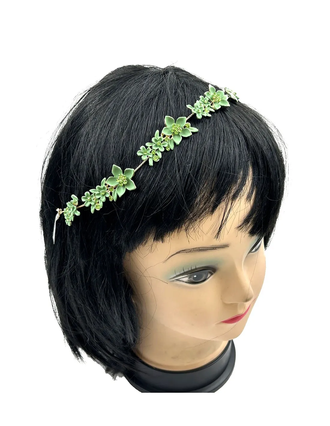 TOCADOS VERDES DIADEMAS ELEGANTES CON FLORECITAS PARA BODAS Y EVENTOS