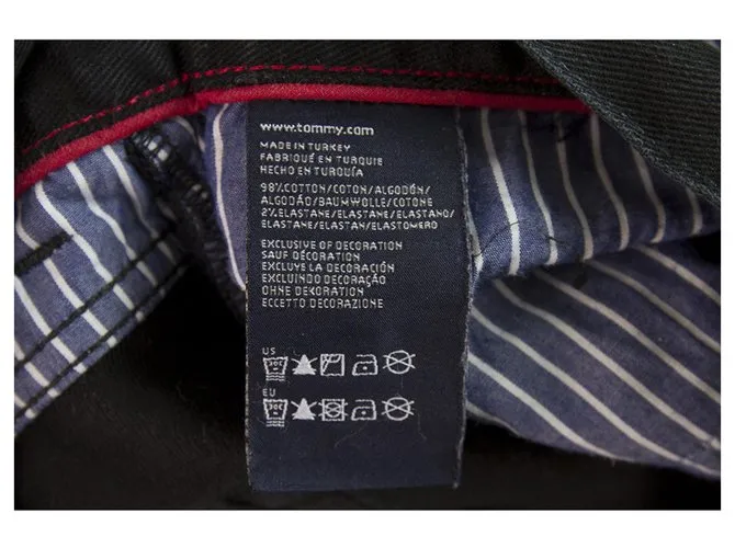 Tommy Hilfiger Madison Algodón negro Hombres Pantalones casuales Pantalones Talla 36 / 38 