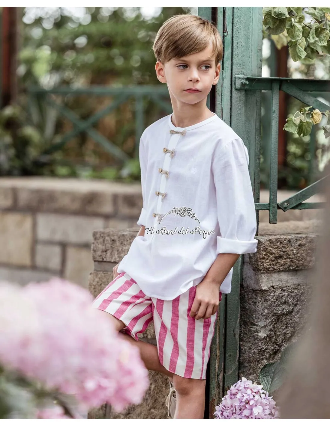 Traje Niño Camisa y Bermuda Marta y Paula Familia Flora