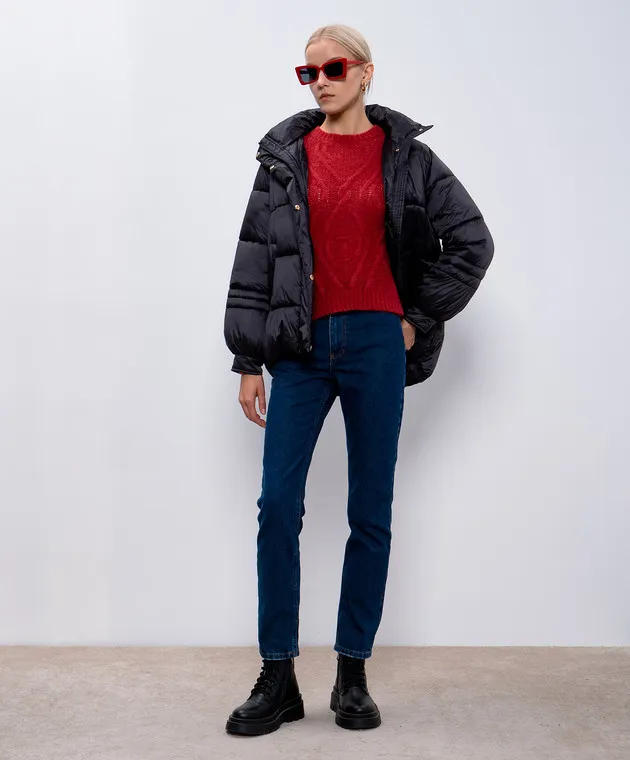 Twinset Red sweater with wool in a textured pattern